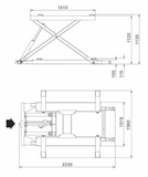 2700kg Portable Mid Rise Scissor Lift
